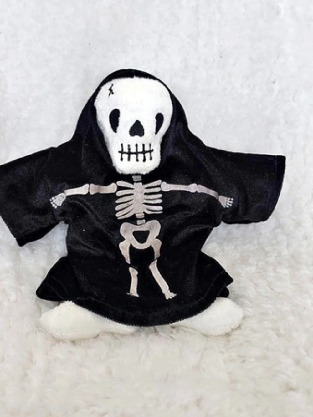 Beanie Babies Creepers Skeleton Plush Toy in Black & White Like New